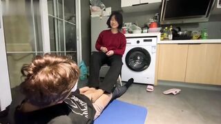 反差清純女調教男友 暴力足交強制射精 1