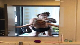 E奶肥臀反差妹 對話淫蕩 被紋身肥豬佬各種蹂躪-13