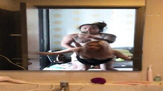 E奶肥臀反差妹 對話淫蕩 被紋身肥豬佬各種蹂躪-13